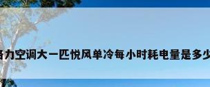 格力空调大一匹悦风单冷每小时耗电量是多少?