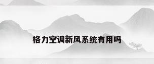 格力空调新风系统有用吗