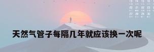 天然气管子每隔几年就应该换一次呢