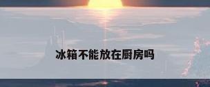 冰箱不能放在厨房吗
