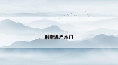 别墅进户木门
