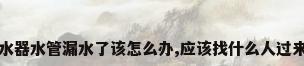 发现热水器水管漏水了该怎么办,应该找什么人过来维修呢