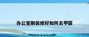 办公室刚装修好如何去甲醛