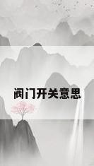 阀门开关意思