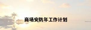 商场安防年工作计划