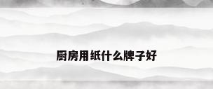厨房用纸什么牌子好