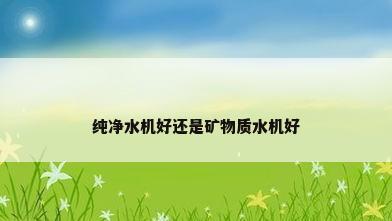 纯净水机好还是矿物质水机好