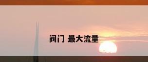 阀门 最大流量