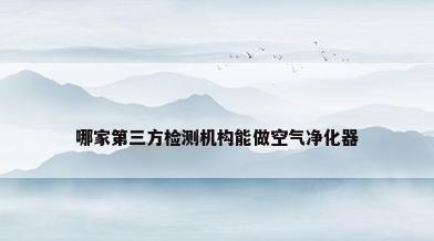 哪家第三方检测机构能做空气净化器
