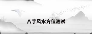 八字风水方位测试