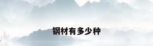 钢材有多少种
