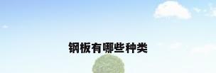 钢板有哪些种类