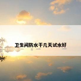 卫生间防水干几天试水好