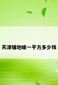 天津铺地暖一平方多少钱