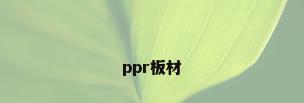 ppr板材