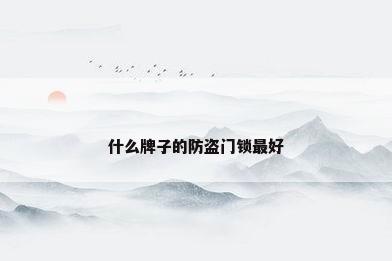什么牌子的防盗门锁最好