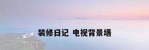 装修日记 电视背景墙