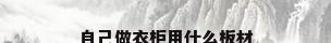 自己做衣柜用什么板材