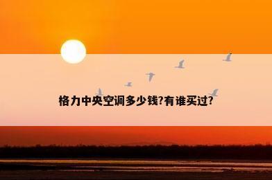 格力中央空调多少钱?有谁买过?