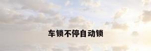 车锁不停自动锁