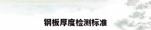 钢板厚度检测标准