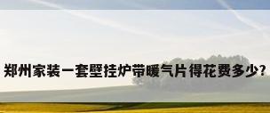 郑州家装一套壁挂炉带暖气片得花费多少?