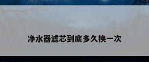 净水器滤芯到底多久换一次