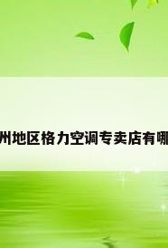 温州地区格力空调专卖店有哪些