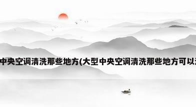 大型中央空调清洗那些地方(大型中央空调清洗那些地方可以清洗)