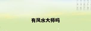 有风水大师吗