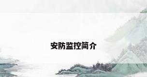 安防监控简介
