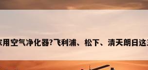 应该怎么选家用空气净化器?飞利浦、松下、清天朗日这三个选哪个...