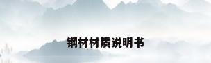 钢材材质说明书