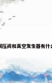 真空调压阀和真空发生器有什么区别