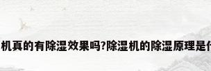 除湿机真的有除湿效果吗?除湿机的除湿原理是什么?