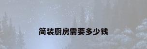 简装厨房需要多少钱