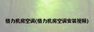 格力机房空调(格力机房空调安装视频)