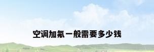 空调加氟一般需要多少钱