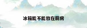 冰箱能不能放在厨房