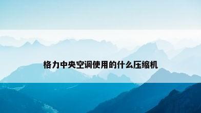 格力中央空调使用的什么压缩机