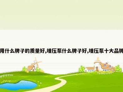 增压泵家用什么牌子的质量好,增压泵什么牌子好,增压泵十大品牌排行榜...