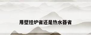 用壁挂炉省还是热水器省