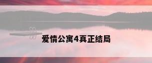 爱情公寓4真正结局