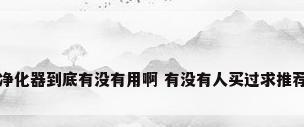 空气净化器到底有没有用啊 有没有人买过求推荐呐??