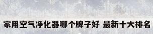 家用空气净化器哪个牌子好 最新十大排名