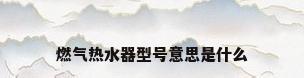 燃气热水器型号意思是什么