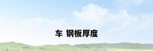 车 钢板厚度